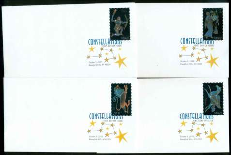 USA-2005-Sc3945-8-Constellations-4xFDC-lot51712