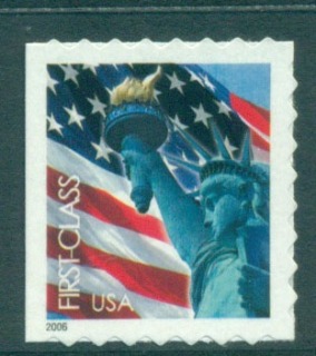 USA-2005-Sc3975-39c-Flag-Statue-of-Liberty-ex-Booklet-Die-cut-8-MUH-lot53962