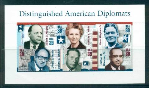 USA-2006-Sc4076-Distinguished-American-Diplomats-Pane-6-MUH-lot52620