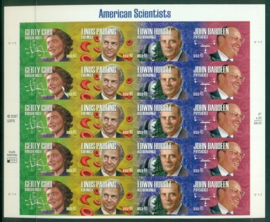 USA-2007-American-Scientists-pane-MUH-XL-Shipping