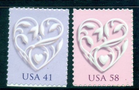 USA-2007-Sc4151-52-Wedding-Hearts-MUH-lot52634