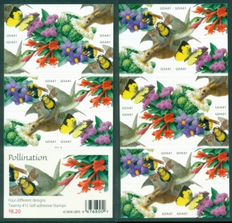 USA-2007-Sc4153-56-Pollination-Booklet-20-MUH-lot33753