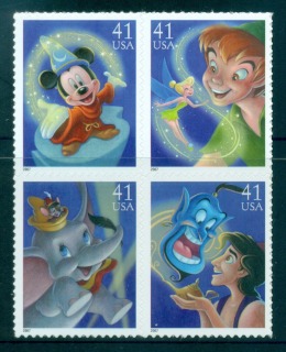 USA-2007-Sc4192-95-Disney-Characters-Blk-4-MUH-lot52890