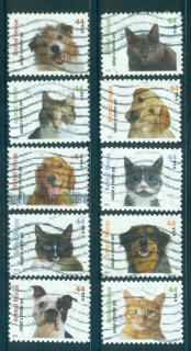 USA-2010-Sc4451-60-Animal-Rescue-Cats-Dogs-FU-lot52993