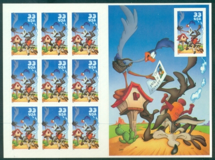 USA-2000-Road-Runner-Wile-E-Coyote-sheetlet-MUH