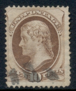 USA-1879-Sc187-10c-Jefferson-ABN-soft-paper-FU