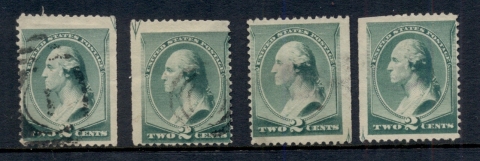 USA-1887-Sc213-2c-Washington-Arrow-set-4-FU