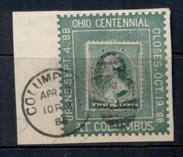 USA-1887-Sc213-2c-Washington-on-Piece-Ohio-Centennial-FU