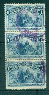 USA-1893-Sc230-1c-Columbian-Exposition-Str-3-FU-lot67173