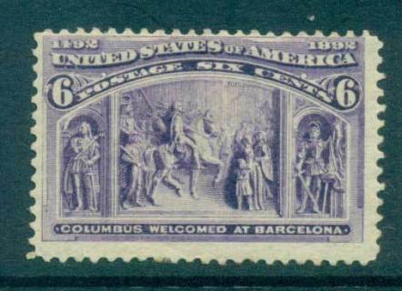 USA-1893-Sc235-6c-Columbian-Exposition-hinge-thin-MH-lot67190