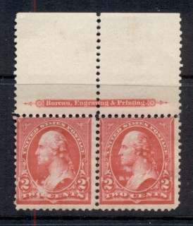 USA-1894-Sc252-2c-Washington-TyIII-Impring-Pair-part-OG-face-scuffs