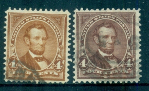 USA-1897-1903-Sc280-4c-Linclon-2xshades-Wm-USPS-S-L-FU