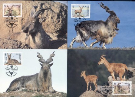 Uzbekistan-1995 WWF Markhor Maxicards