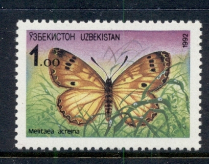 Uzbekistan-1992-Butterflies-MUH