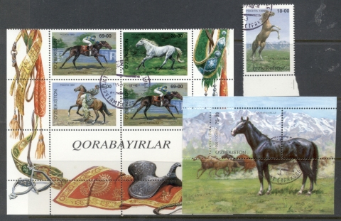 Uzbekistan-1999-Horses-MS-CTO