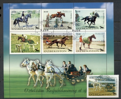 Uzbekistan-2000-Horses-MS-CTO