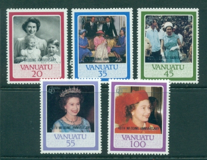 Vanuatu-1987-QEII-40th-Wedding-Anniv-Opt-MUH-Lot30126