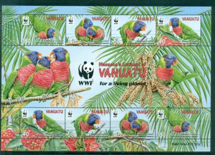 Vanuatu-2011-WWF-Lorikeet-MS-MUH-lot81394