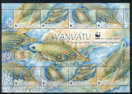 Vanuatu-2013-WWF-Orange-Spot-Filefish-sheetlet-MUH