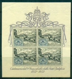 Vatican-1952-Papal-States-Stamp-centenary-MS-MUH