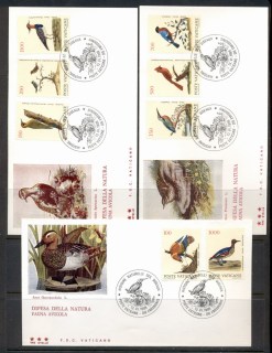 Vatican-1989-Bird-Engravings-3x-FDC