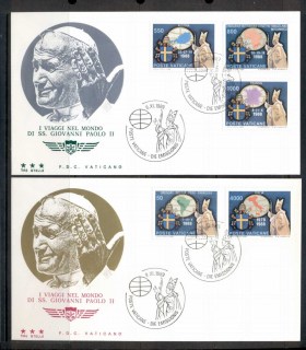 Vatican-1989-Papal-Journeys-2x-FDC