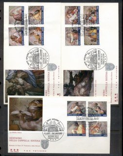 Vatican-1991-Details-from-paintings-in-the-Sistine-Chapel-3x-FDC