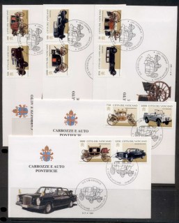 Vatican-1997-Papal-Carriages-Automobiles-5x-FDC