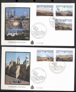 Vatican-1999-Holy-Places-in-Palestine-2x-FDC