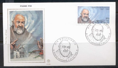 Vatican-1999-Padre-Pio-de-Pietrelcina-FDC