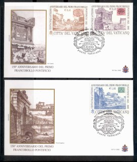 Vatican-2002-Roman-States-Postage-Stamps-2x-FDC