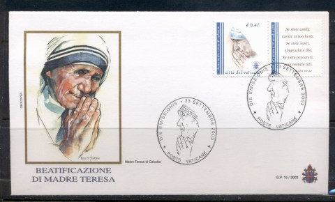 Vatican-2003-Beatification-of-Mother-Theresa-FDC