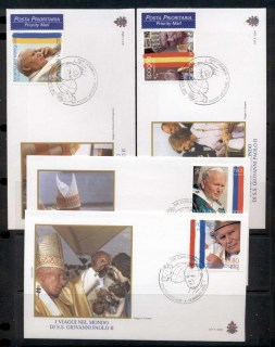 Vatican-2004-Travels-of-Pope-John-Paul-II-4x-FDC