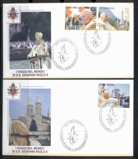 Vatican-2005-Journeys-of-Pope-John-Paul-II-2x-FDC