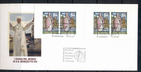 Vatican-2007-Travels-of-Pope-Benedict-XVI-booklet-FDC