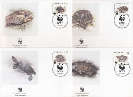 Venezuela-1992 WWF Red-footed Tortiose & River Turtle FDC