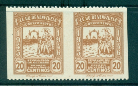 Venezuela-1946-20c-Allegory-IMPERF-between-MUH-lot35509