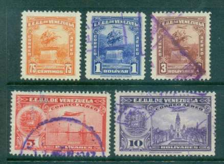 Venezuela-1947-Air-Mail-Pictorials-MH-FU-Lot46774