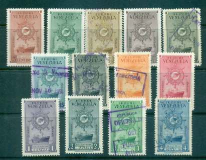 Venezuela-1948-50-Air-Mail-MS-Republica-de-Venezuela-Asst-MH-FU-Lot46776