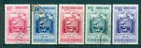 Venezuela-1953-54-Air-Mail-Arms-of-Apure