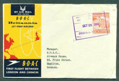 Venezuela-1958-First-Flight-BOAC-London-Caracas-29-Oct-58-lot42632