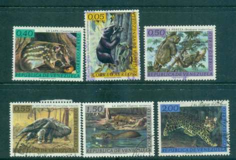 Venezuela-1963-Air-Mail-Animals-FU-Lot46843