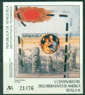 Venezuela-1992-Discovery-of-America-Commission-MS-MUH