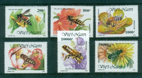 Vietnam-1993-Bees-Flowers-MUH-lot83727