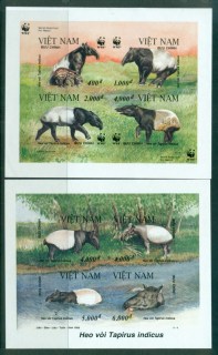 Vietnam-1995-WWF-Tapirs-IMPERF-2x-MS-MUH-lot82836