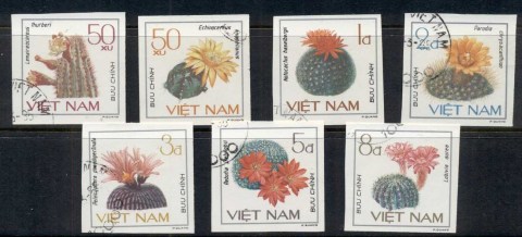 Vietnam-1985-Cacti-Flowers-IMPERF-CTO