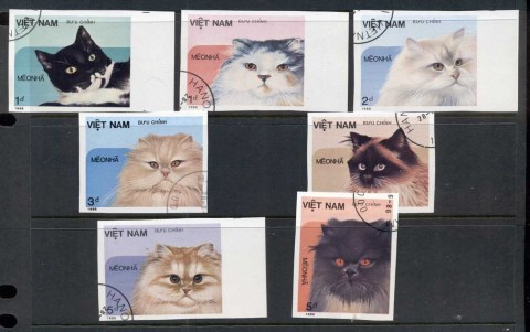 Vietnam-1986-Domestic-Cats-IMPERF-CTO