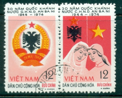 Vietnam-North-1974-Albania-Anniv-pr-FU-lot33825