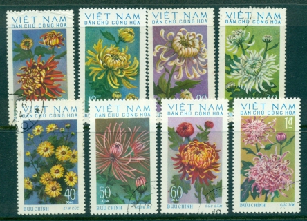 Vietnam-North-1974-Chrysanthenums-FU-lot33876