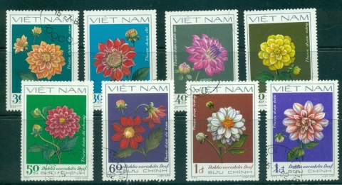 Vietnam-North-1982-Dahlias-FU-lot33914